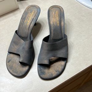 Donald Pliner kitten heel sandals.